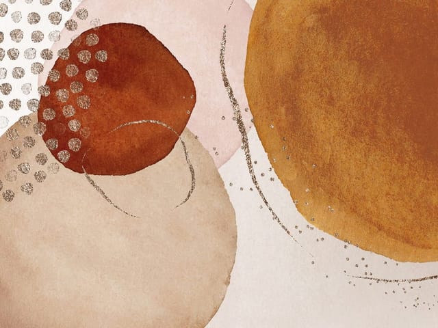 Fototapeta z abstrakcyjnymi okrągłymi kształtami w odcieniach brązu i różu