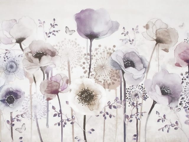 Fototapeta z makami w pastelowych kolorach na długich łodygach