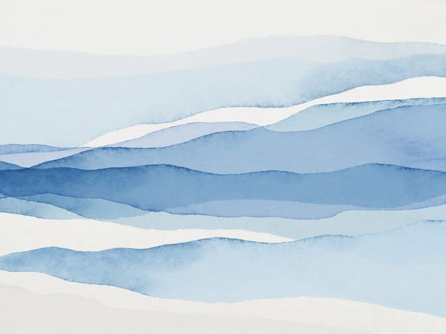 Fototapeta z abstrakcyjnymi niebieskimi falami i pasami, delikatne przejścia kolorów