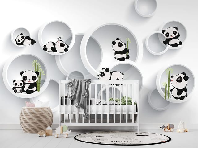 Fototapeta Pandy w Okrągłych Ramach