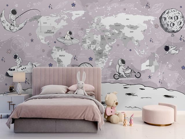 Fototapeta Astronauci na mapie świata