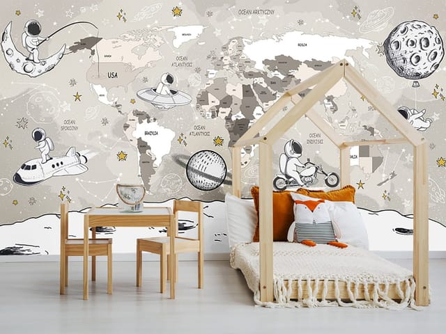 Fototapeta Astronauci na Mapie Świata (kod: 26724) Fototapeta Astronauci na Mapie Świata