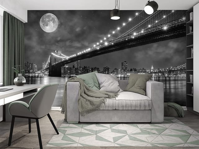 Fototapeta Most nad rzeką nocą