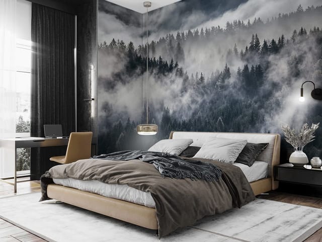 Fototapeta Mglisty las iglasty