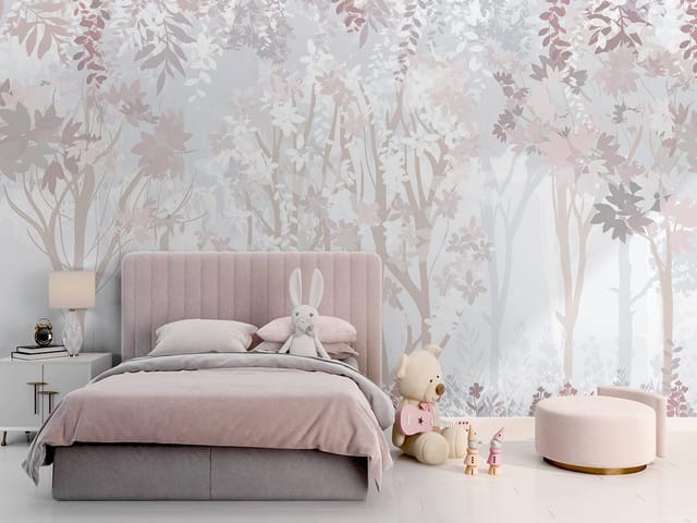 Fototapeta Kolorowe drzewa na jasnym tle