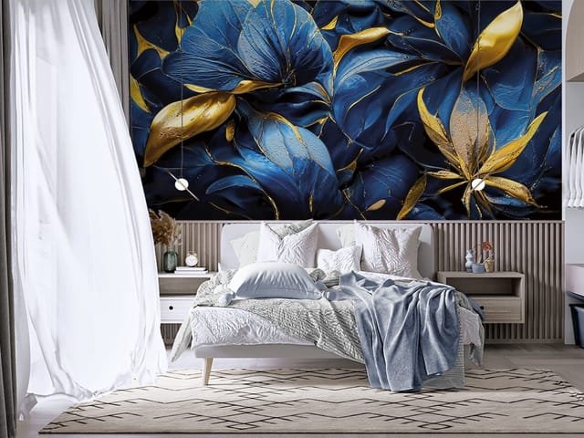 Fototapeta Abstrakcyjne Niebieskie Liście