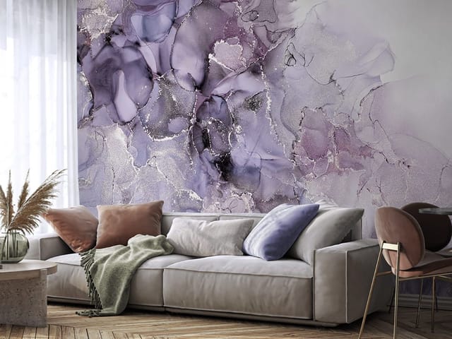 Fototapeta Abstrakcja w fioletowych tonach (kod: 26930) Fototapeta z abstrakcyjnymi wzorami w odcieniach fioletu i jasnymi akcentami