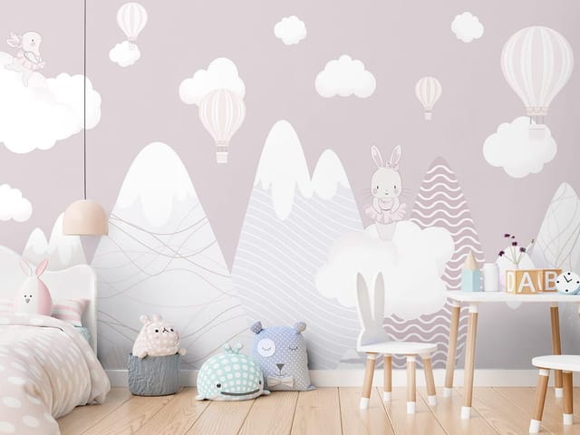 Fototapeta Królik na chmurze w górach