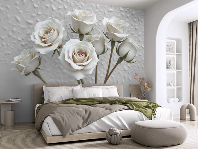 Fototapeta Bukiet białych róż na tle (kod: 27017) Fototapeta Bukiet białych róż na tle