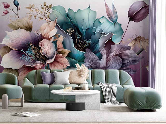 Fototapeta Egzotyczne kwiaty w odcieniach fioletu