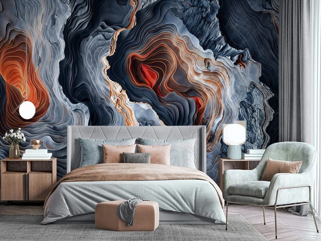 Fototapeta Abstrakcyjne Fale w 3D (kod: 27072) Fototapeta z abstrakcyjnymi formami przypominającymi fale w 3D