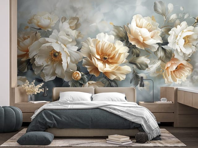 Fototapeta Pastelowe piwonie na ścianie