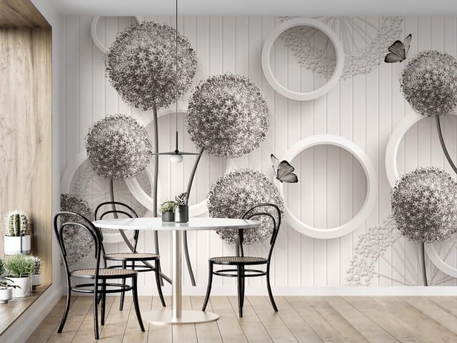 Fototapeta Kwiaty 3D z okrągłymi główkami