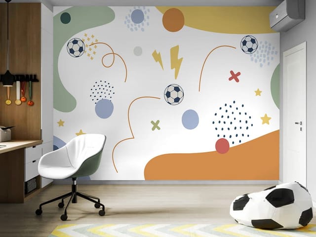 Fototapeta Abstrakcyjne piłki nożne i kształty (kod: 27110) Fototapeta Abstrakcyjne piłki nożne i kształty