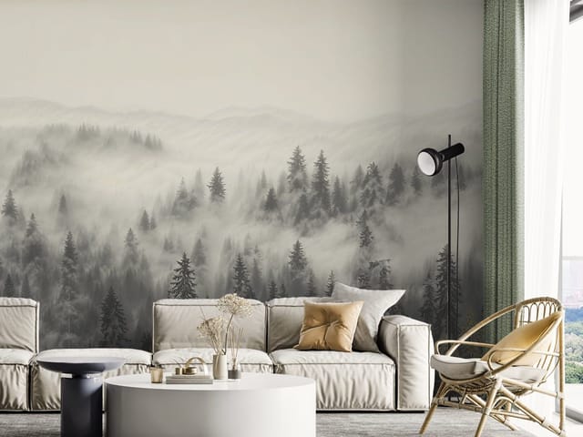 Fototapeta Mglisty las iglasty