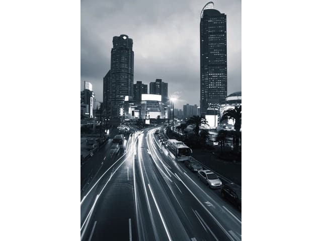 Fototapeta Nocna Panorama z Wieżowcami