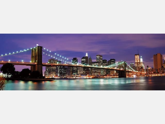 Fototapeta Most z oświetleniem i wieżowce (kod: 3765) Fototapeta Most z oświetleniem i wieżowce