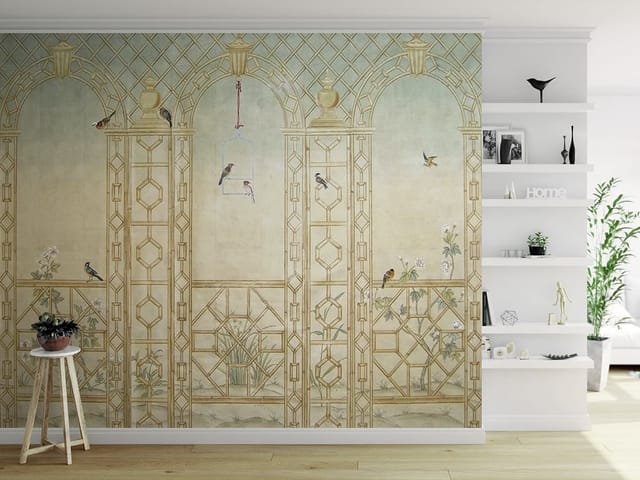 Fototapeta Dekoracyjna Ściana z Kratownicą (mpn: 4270) Fototapeta Murale abstrakcyjne – dekoracyjna ściana z kratownicą
