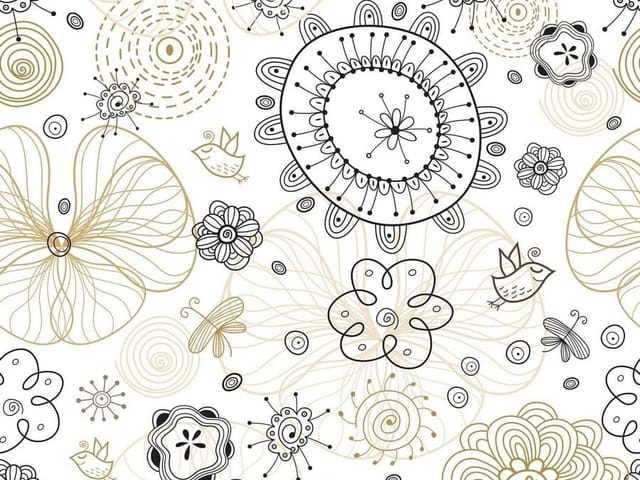 Fototapeta Abstrakcyjne Kwiatowe Wzory (kod: 4271) Fototapeta z abstrakcyjnymi kwiatowymi wzorami i geometrycznymi kształtami