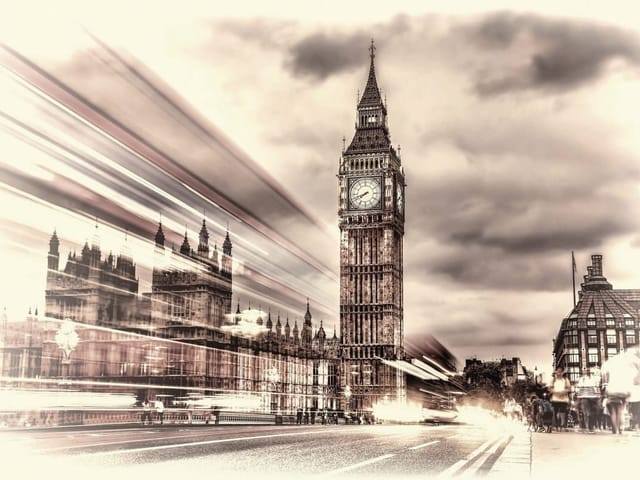 Fototapeta z wieżą zegarową i parlamentem w Londynie