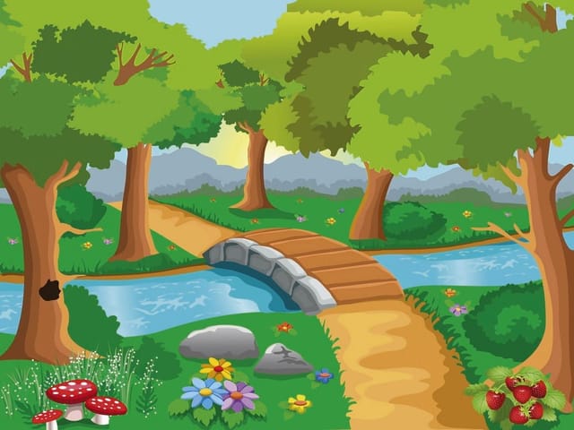 Fototapeta Mostek nad Strumieniem w Lesie (kod: 4852) Fototapeta Mostek nad Strumieniem w Lesie