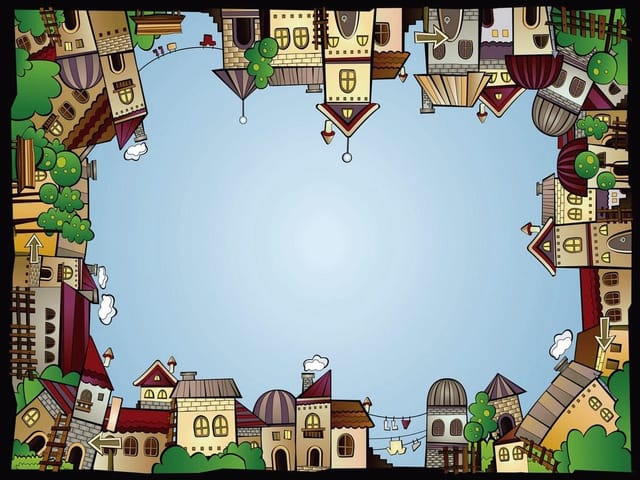 Fototapeta Kolorowe Budynki w Ramce