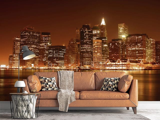 Fototapeta Nocna panorama z wieżowcami (kod: 5361) Fototapeta Nocna panorama z wieżowcami