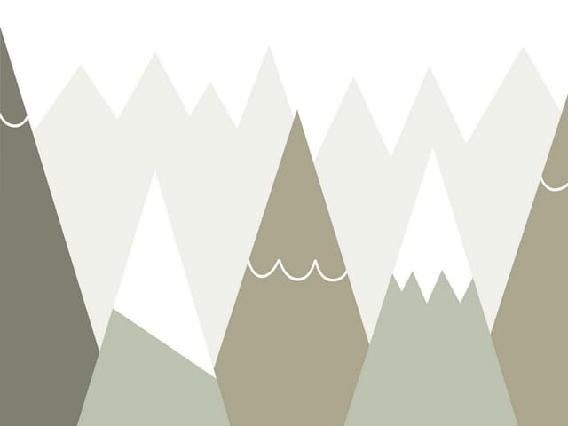 Fototapeta z geometrycznymi szczytami gór na jasnym tle w minimalistycznym stylu
