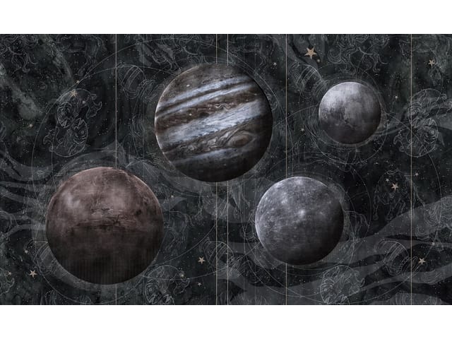 Fototapeta Planety – cztery planety na ciemnym tle