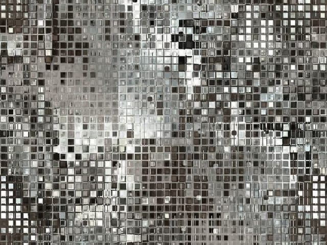 Fototapeta z mozaiką z małych kwadratów w odcieniach szarości
