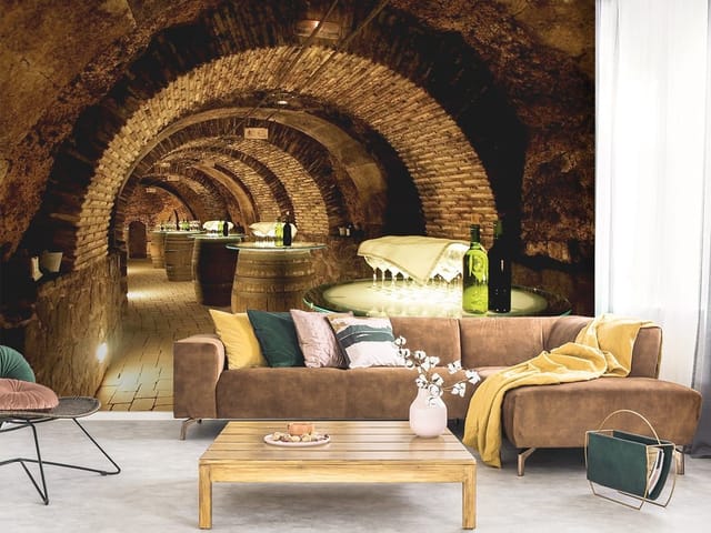 Fototapeta Kamienne sklepienia piwnicy (mpn: 5897) Fototapeta z kamiennymi sklepieniami piwnicy i drewnianymi beczkami