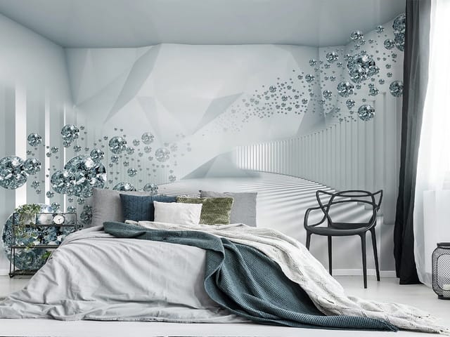 Fototapeta Diamentowe kule w tunelu 3D (mpn: 6065) Fototapeta z diamentowymi kulami w futurystycznym tunelu 3D