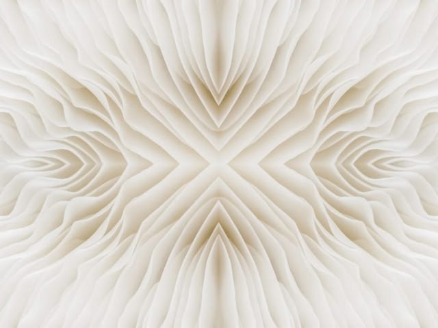 Fototapeta Symetryczne Fałdy 3D (mpn: 6724) Fototapeta z symetrycznym wzorem fałd i koncentrycznymi wzorami