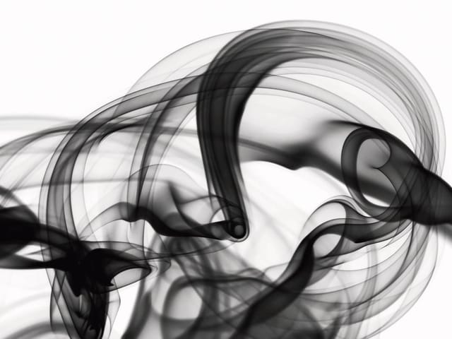 Fototapeta z abstrakcyjnymi czarnymi liniami i kształtami na białym tle