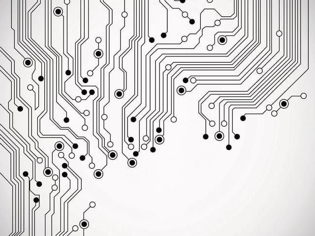 Fototapeta z abstrakcyjnym wzorem obwodów drukowanych na białym tle