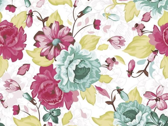 Fototapeta Kolorowe Piwonie na Białym Tle (kod: 7505) Fototapeta z kolorowymi piwoniami i zielonymi liśćmi na białym tle