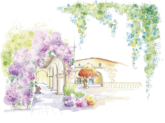 Fototapeta Kwiaty na pergoli i łukach