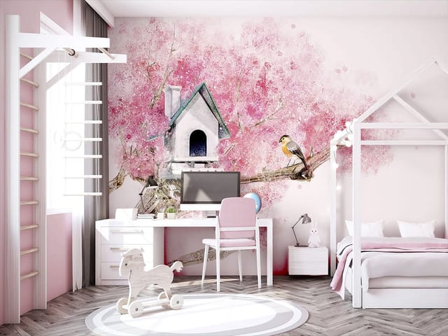 Fototapeta Domek dla ptaków na gałęzi