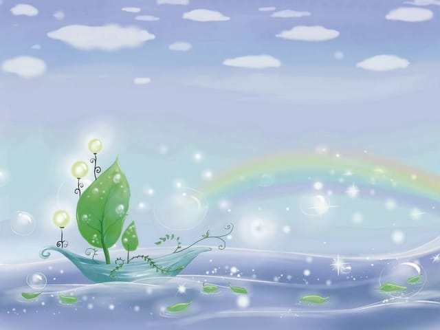 Fototapeta Łódka z liści na wodzie