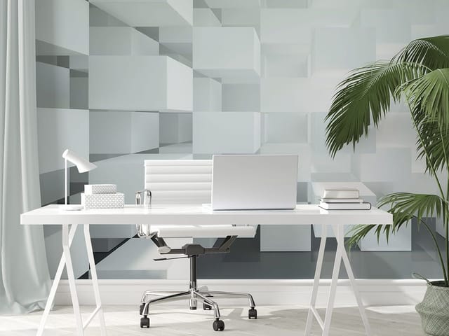 Fototapeta Trójwymiarowe białe sześciany