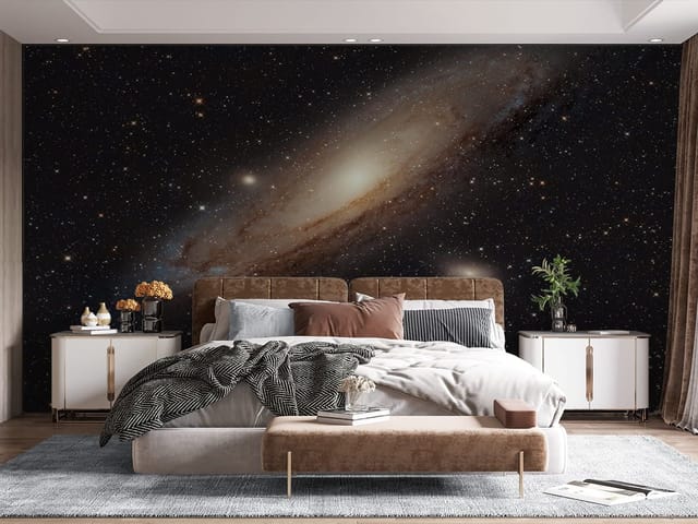 Fototapeta Galaktyka spiralna w kosmosie (mpn: 8335) Fototapeta przedstawiająca galaktykę spiralną z jasnym jądrem i gwiazdami