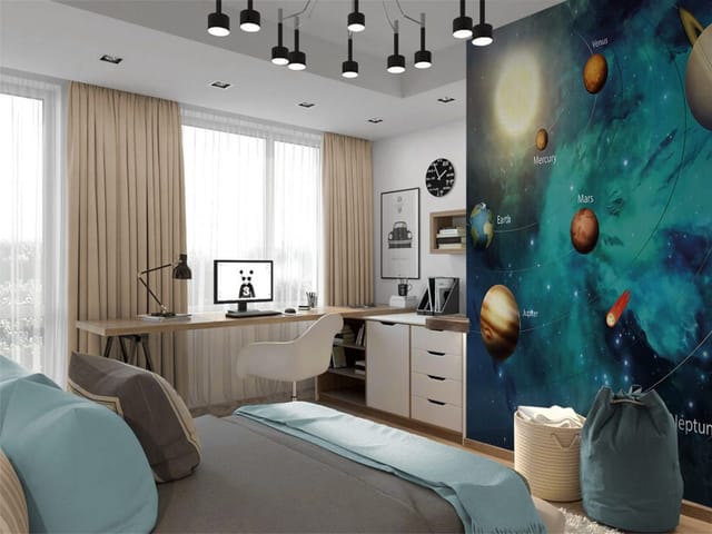 Fototapeta Planety – Układ Słoneczny z planetami i orbitami