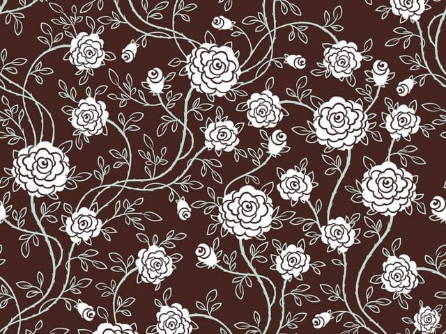 Fototapeta Białe kwiaty na ciemnym tle (kod: 8762) Fototapeta z białymi kwiatami i liśćmi na ciemnym tle, wzory roślinne