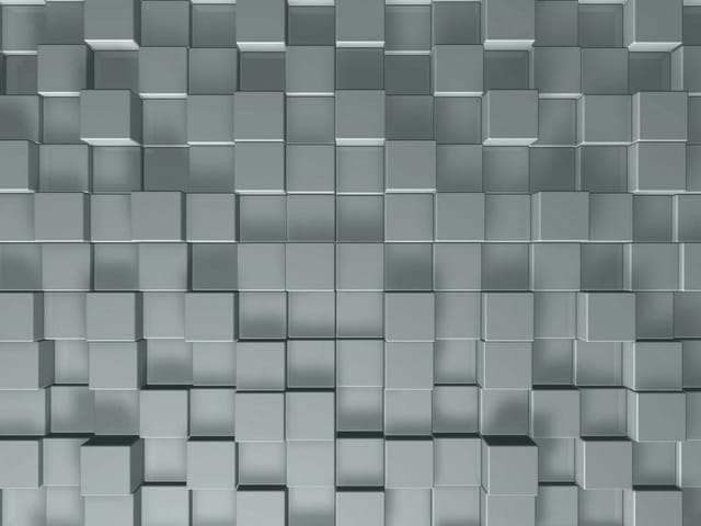 Fototapeta Trójwymiarowa ściana z sześcianów (kod: 8917) Fototapeta z trójwymiarową ścianą z sześcianów w szarościach