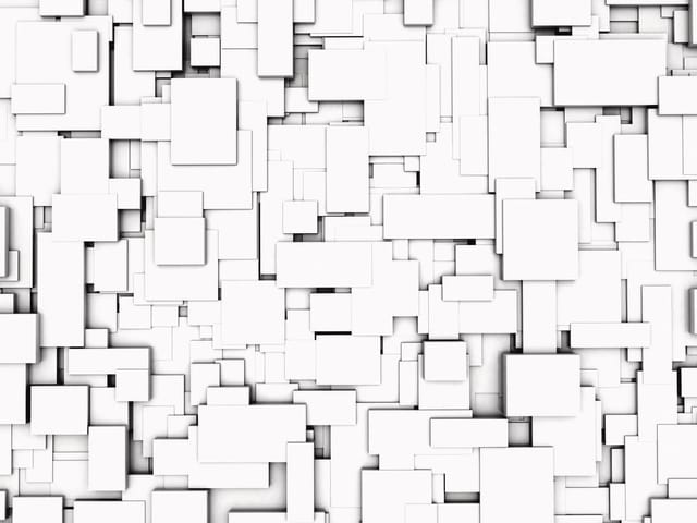 Fototapeta z abstrakcyjnymi białymi prostokątami tworzącymi efekt 3D