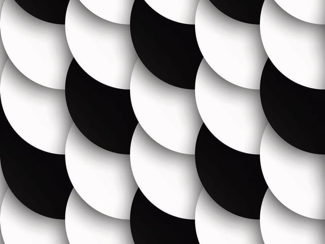 Fototapeta z geometrycznym wzorem czarno-białych nakładających się kół