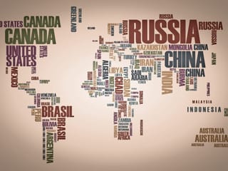 Fototapeta Typograficzna mapa świata