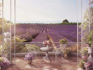 Fototapeta Taras z widokiem na lawendę