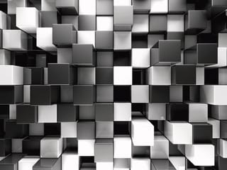 Fototapeta Trójwymiarowe czarno-białe kostki