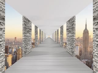 Fototapeta Korytarz z kamiennymi filarami